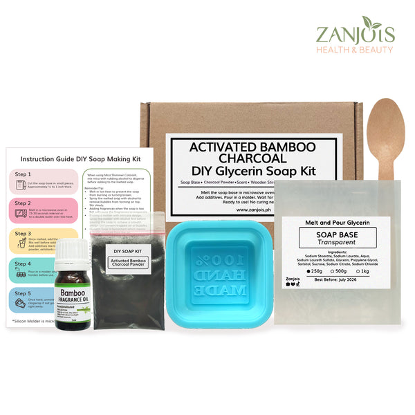 DIY Activated Charcoal Soap Kit (Melt and Pour Soap) Glycerin Soap Base