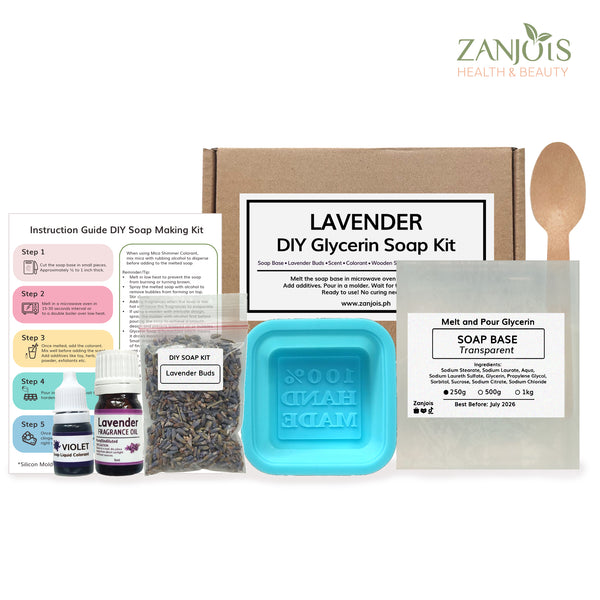 DIY Lavender Buds Soap Kit (Melt and Pour Soap) Glycerin Soap Base