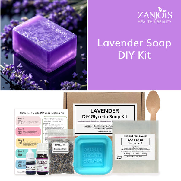 DIY Lavender Buds Soap Kit (Melt and Pour Soap) Glycerin Soap Base
