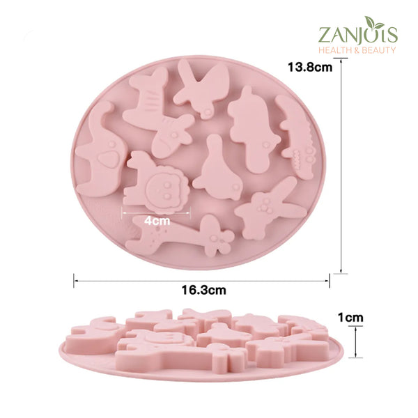 Silicon Molder Animals Giraffe Elephant Zebra Lion Zoo Animals Food Grade